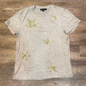 Gray sequin star T-shirt